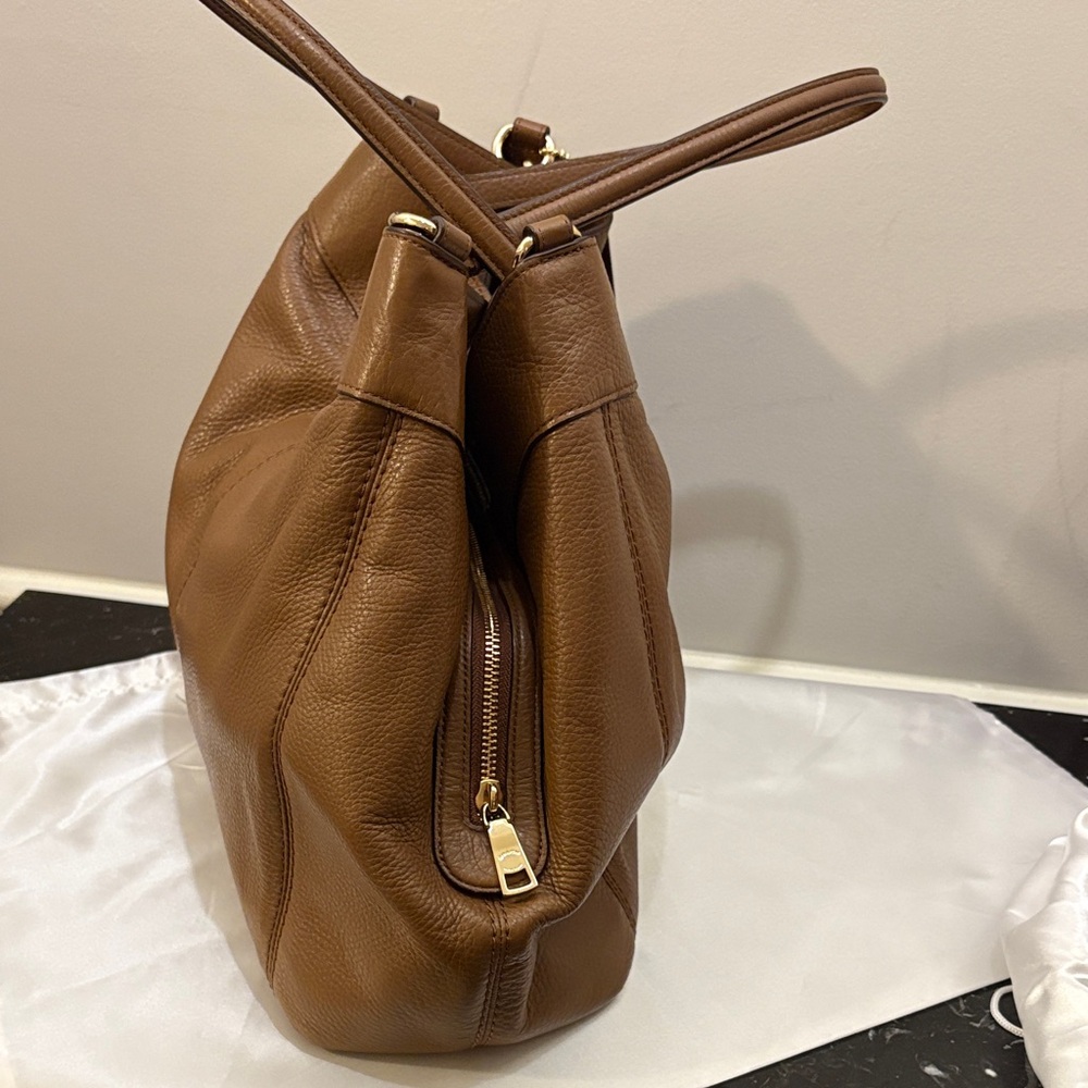 Coach Lexy Tan Leather Hobo Bag - Picture 3 of 11
